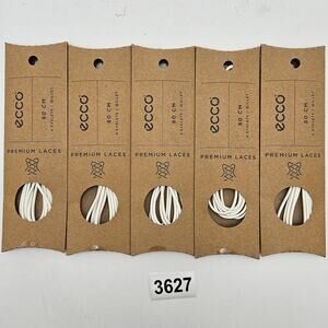LOT OF 5 - ECCO PREMIUM LACES 80CM WHITE ROUND NIB 1X5 PAIRS
